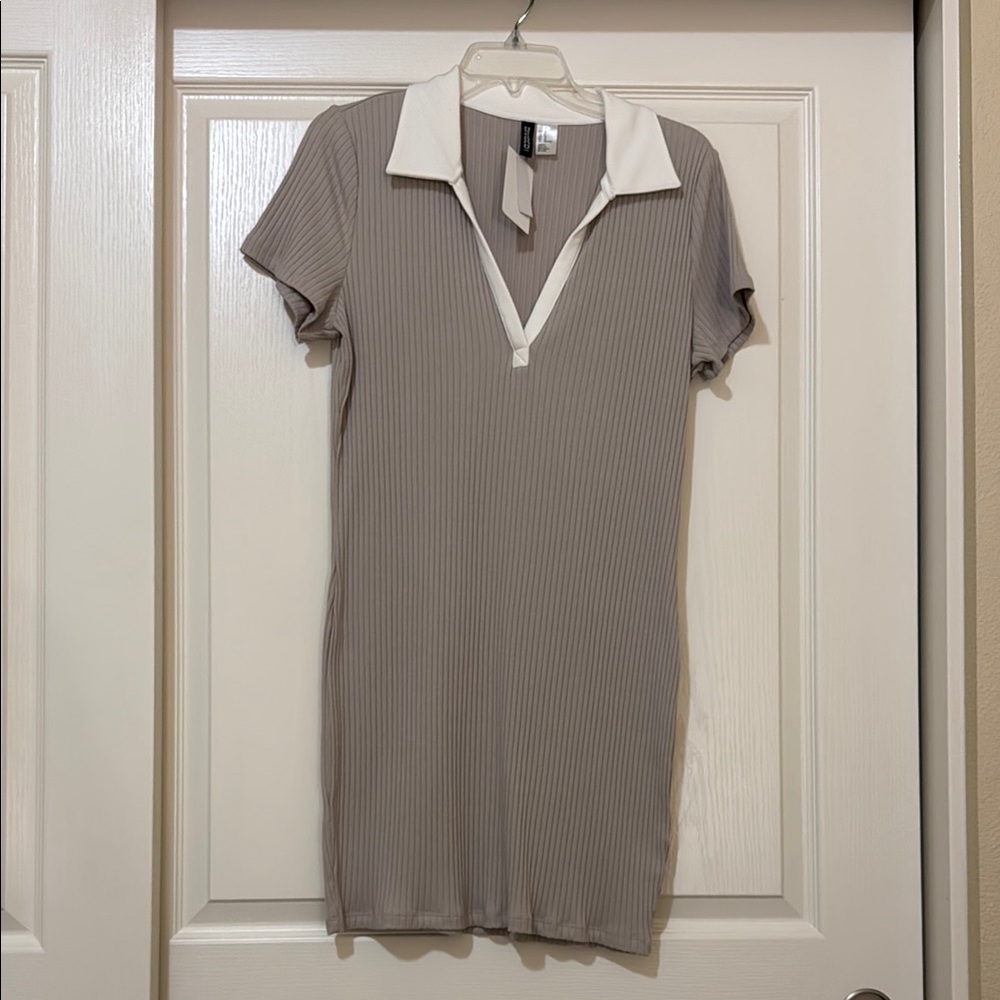 H&M Gray and White Mini Dress